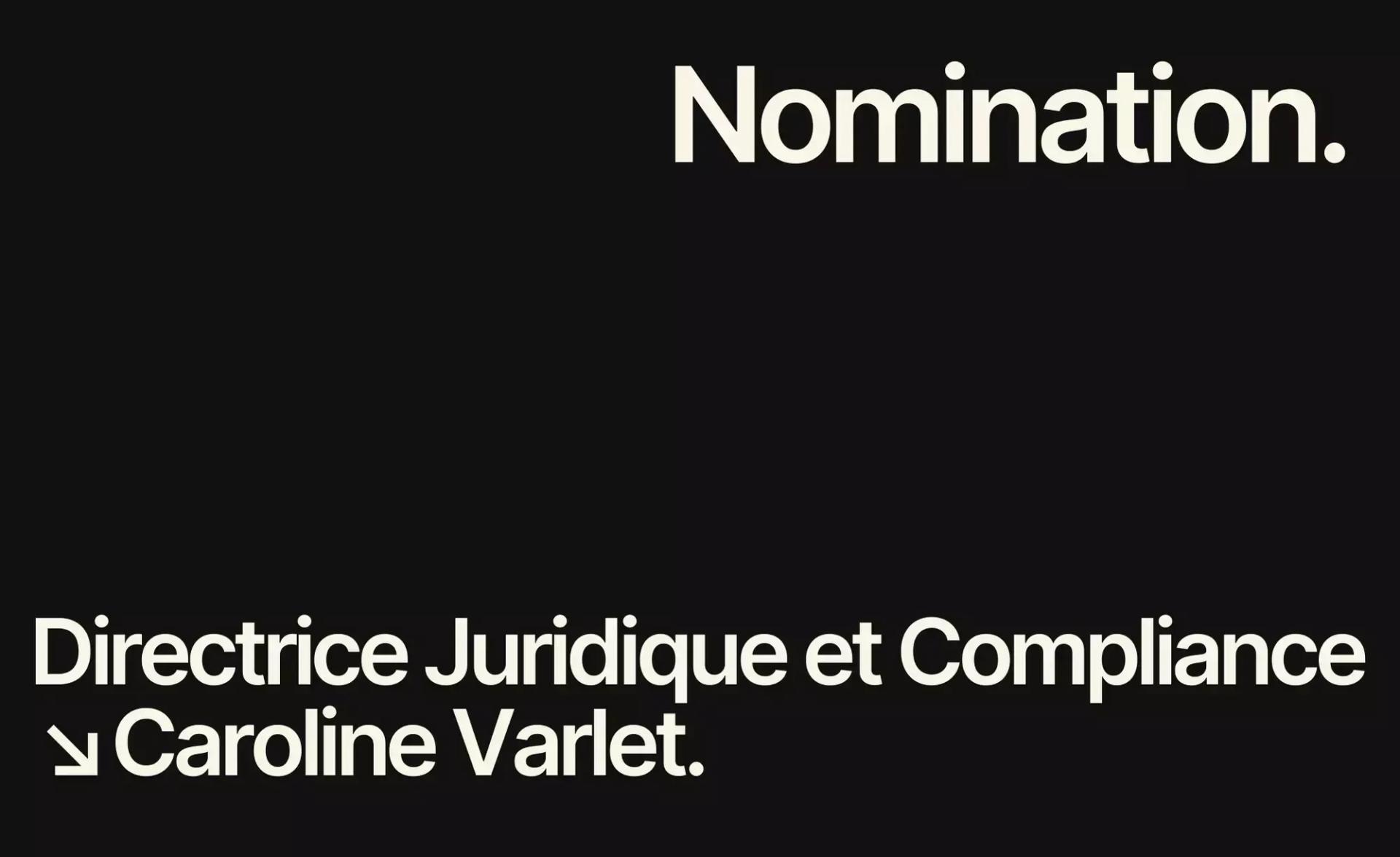 Nomination Caroline Varlet